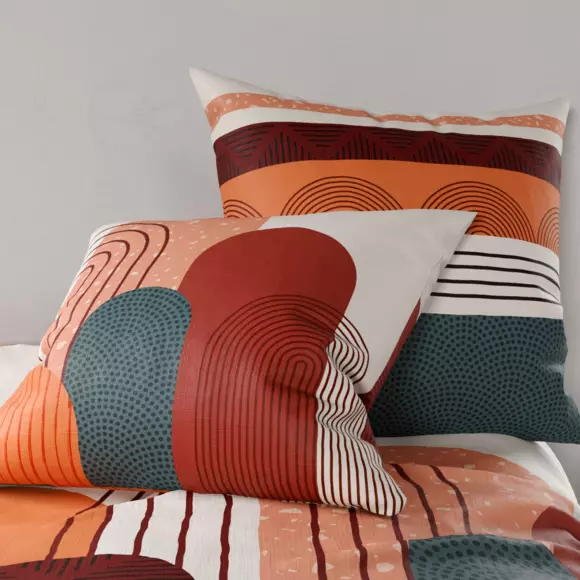 Funda nórdica y dos fundas de almohada en algodón (240 cm) Galio Rojo 2