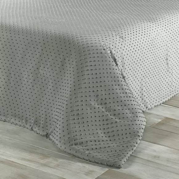 Colcha (230 x 250 cm) Pompon Gris 2