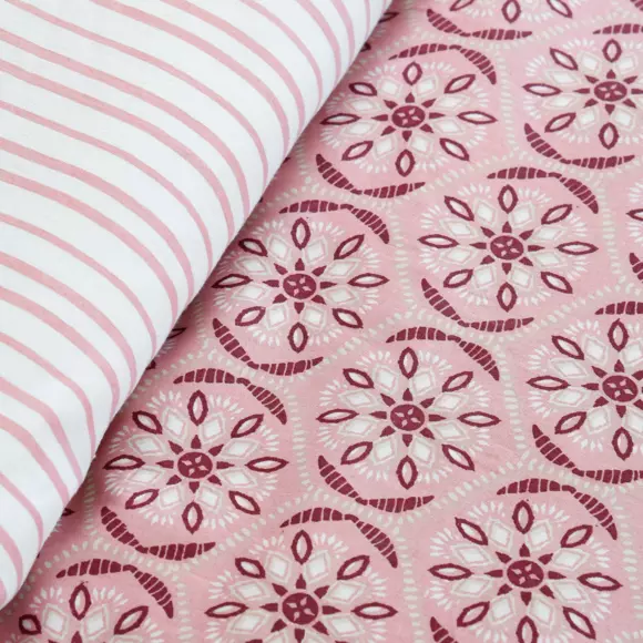 Funda Nórdica y dos fundas para almohada en algodón (260 cm) Emilia Rosa 2