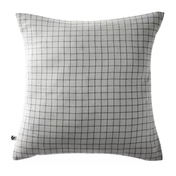 Funda de almohada cuadrada en en gasa de algodón (60 cm) Gaïa Mix Gris nube 2