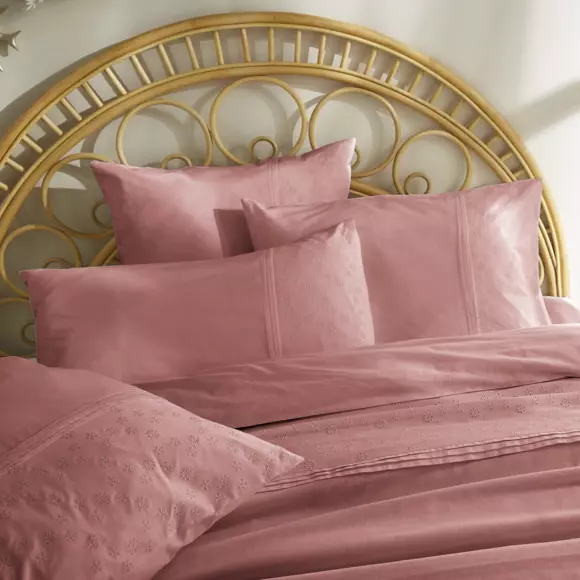 Funda para almohada cuadrada en algodón (L63 cm) Jeanne Rosa palo 2