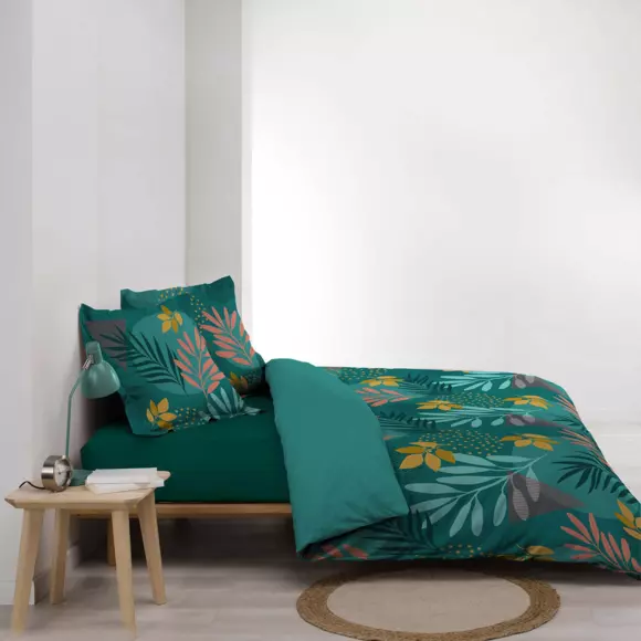 Funda Nórdica y dos fundas de almohada en algodón (260 cm) Aurelyne Azul 3