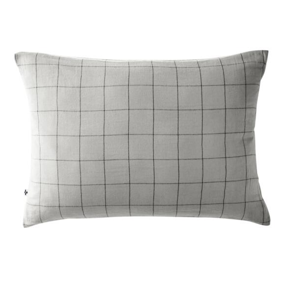 Funda de almohada rectangular en gasa de algodón (70 cm) Gaïa Match Gris nube 2