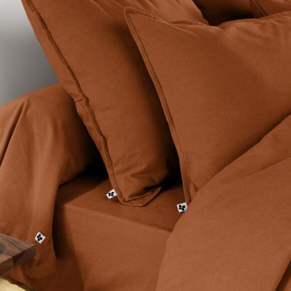 Federa cuscino a rullo flanella di cotone (L185 cm) Candice Terracotta 2