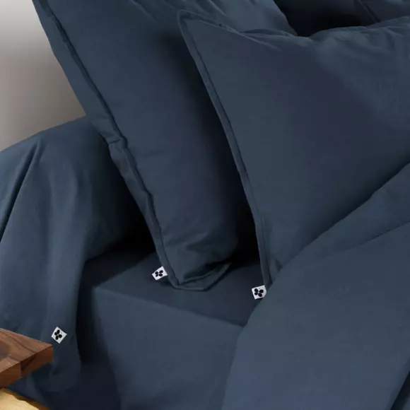 Funda para travesaño franela de algodón (L185 cm) Candice Azul noche 2