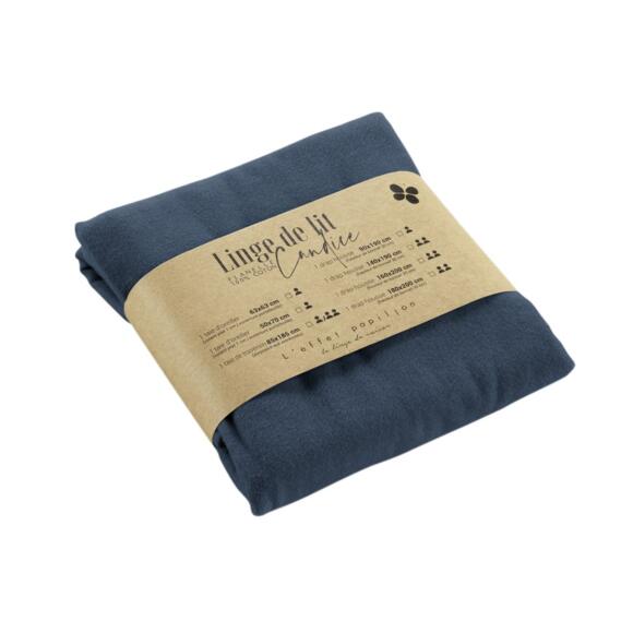 Federa cuscino a rullo flanella di cotone (L185 cm) Candice Blu notte 3