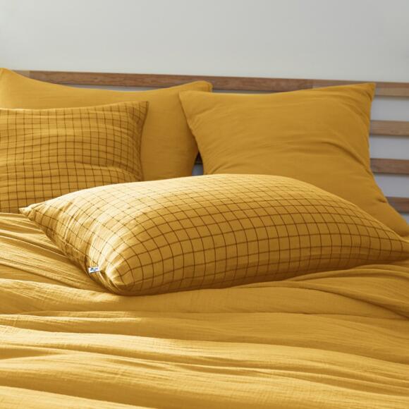 Funda de almohada rectangular en gasa de algodón (70 cm) Gaïa Mix Amarillo Azafrán 2