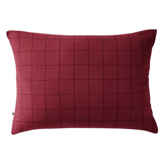 Funda de almohada rectangular en gasa de algodón (70 cm) Gaïa Match Burdeos 2