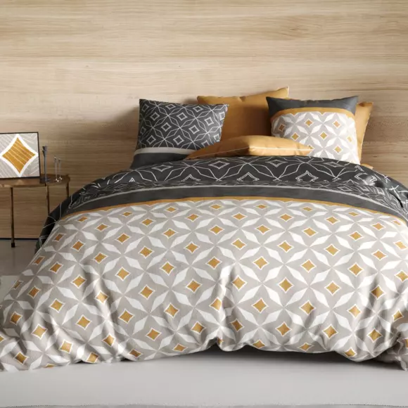 Housse de couette et deux taies coton (240 cm) Ota Multicolore 2