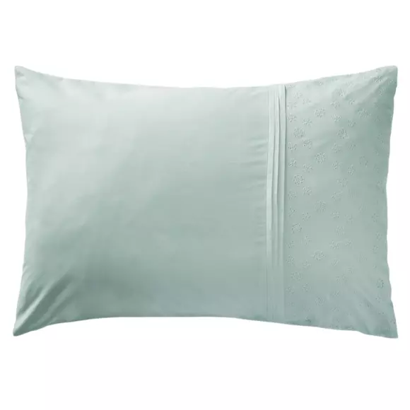 Taie d'oreiller dentelle rectangulaire coton (L70 cm) Jeanne Bleu clair 2