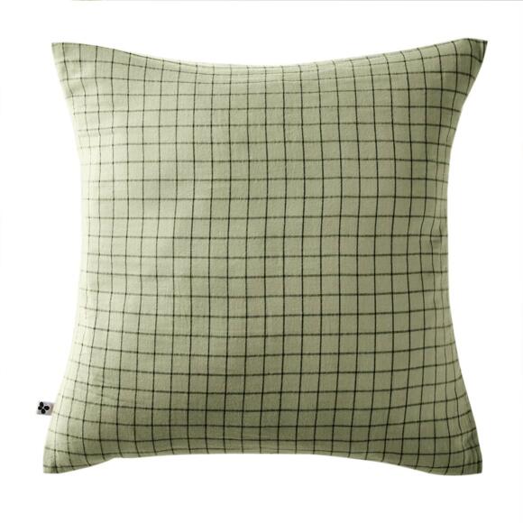 Funda de almohada cuadrada en en gasa de algodón (60 cm) Gaïa Mix Verde tilo 2