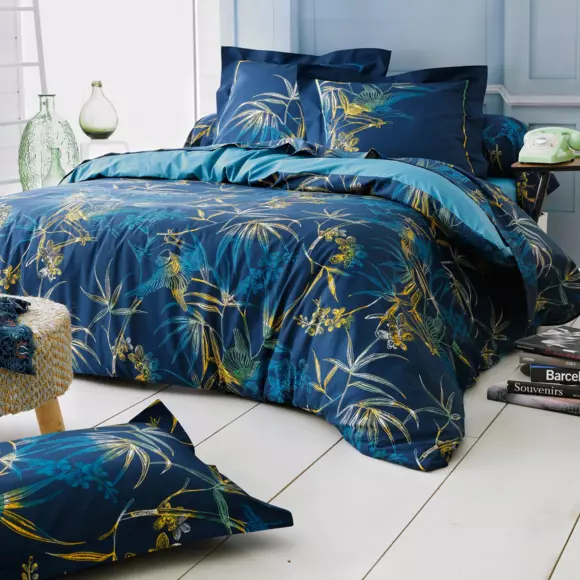 Taie de traversin coton (L200 cm)Kimono Bleue 2