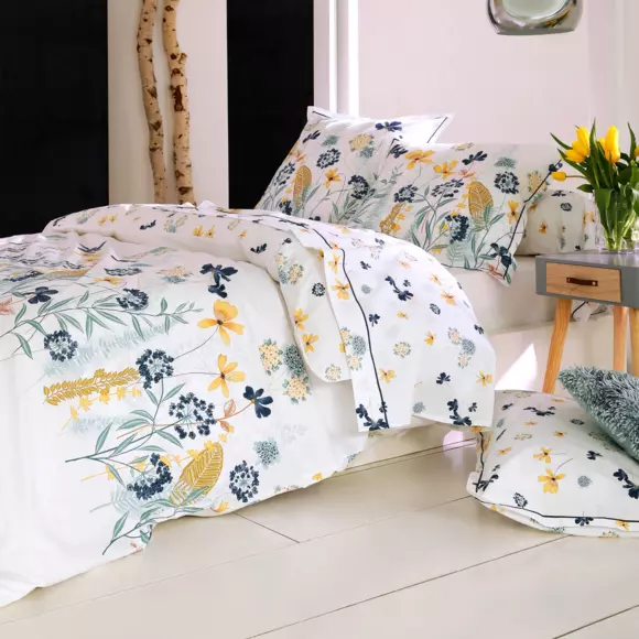 Taie de traversin percale de coton (L200 cm) Petite folie Bleue 2