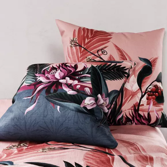 Funda Nórdica y dos fundas para almohada en algodón (200 cm) Flora Rosa 2