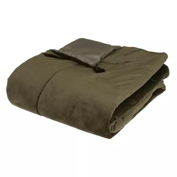 Edredon velours (80 x 180 cm) Sonia Vert kaki 2