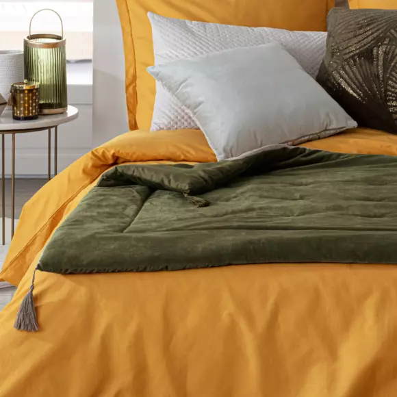 Edredon velours (80 x 180 cm) Sonia Vert kaki 3
