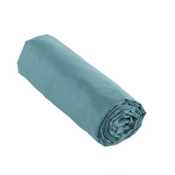 Sábana bajera en percal de algodón  (140 cm) Cali Azul trullo 2