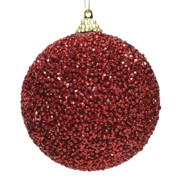 Lote de 12 bolas de Navidad (D80 mm)  Sury Rojo 2