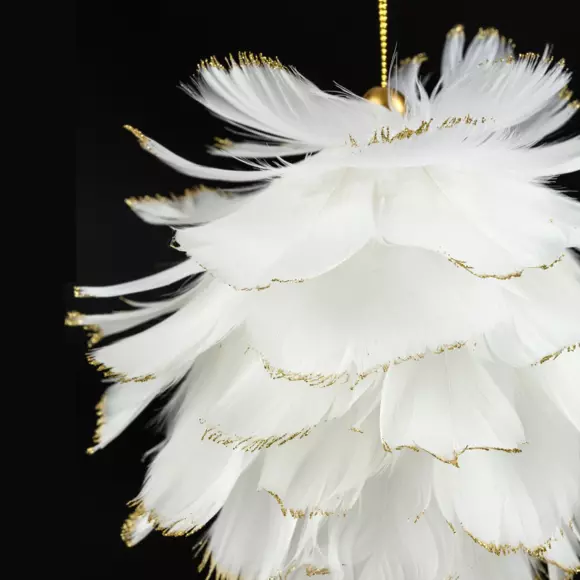 Bola suavidad para colgar Pluma Blanco 2