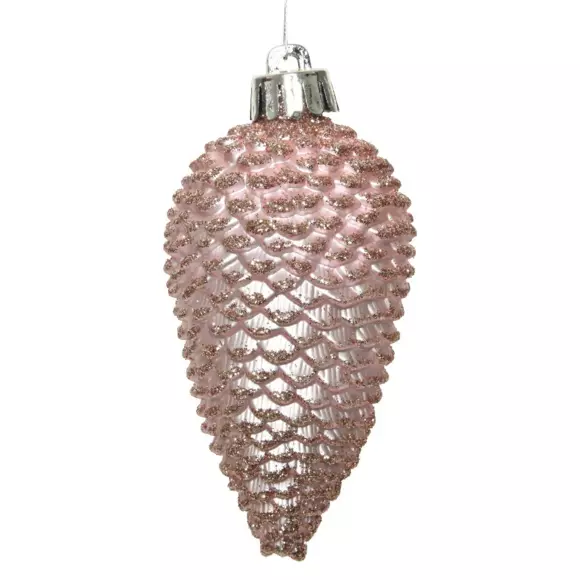 Lot de 6 pommes de pin à suspendre Alpine Rose poudré 2