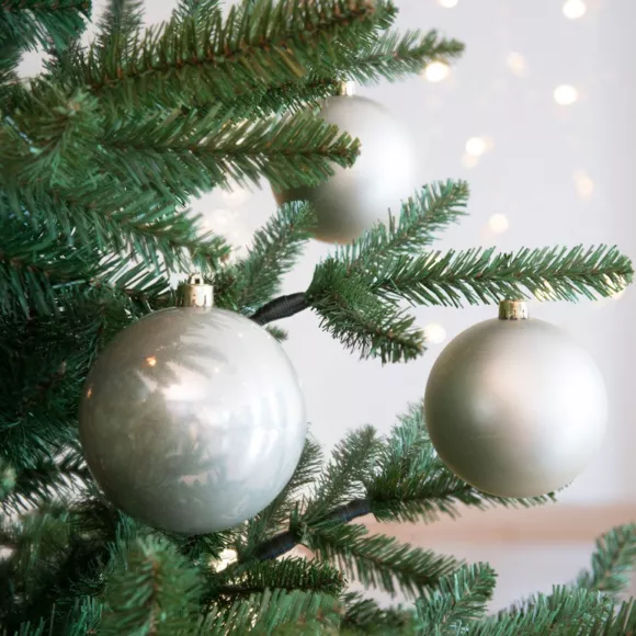 Lote de 4 bolas de Navidad (D100 mm) Alpine Perla