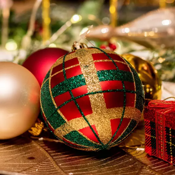 Lote de 12 bolas de Navidad (D80 mm) kity Rojo 2