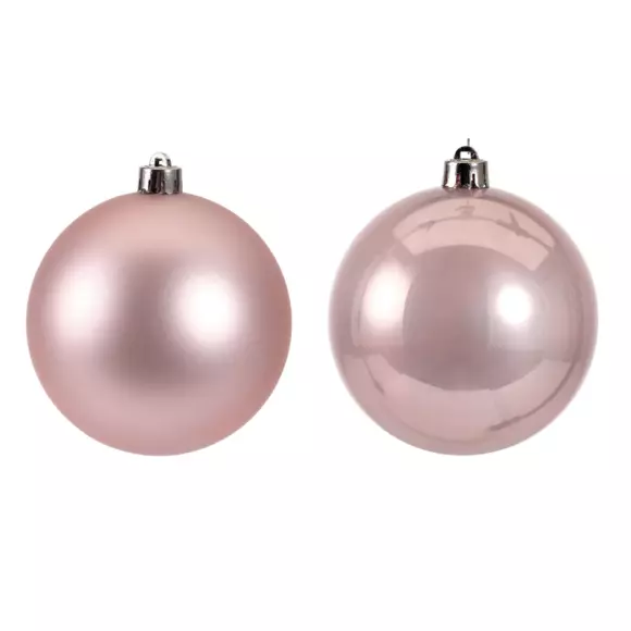Lote de 4 bolas de Navidad (D100 mm) Alpine Rosa palo