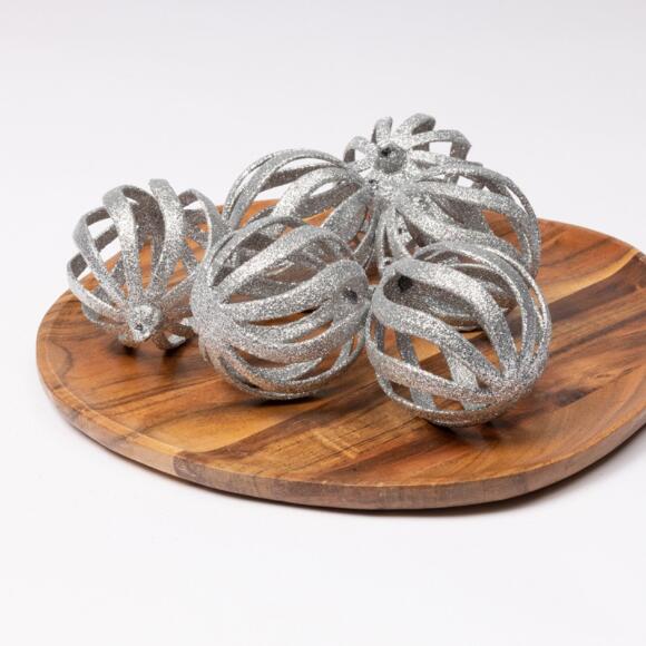 Set van 6 kerstballen (D80 mm) Edana zilver 3