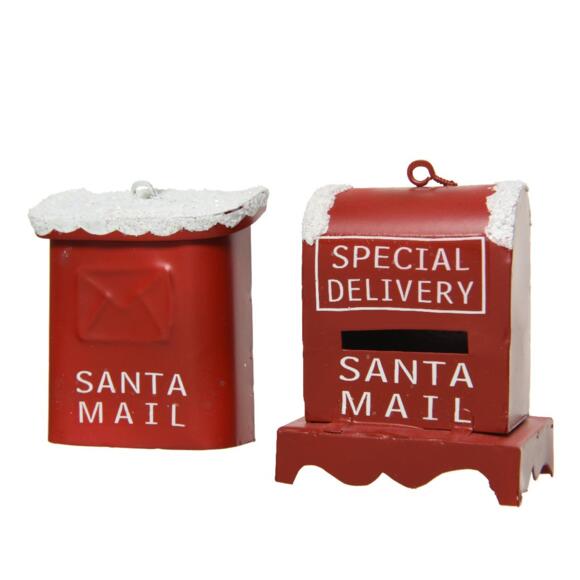 Lot de 2 boites aux lettres Santa mail à suspendre Rouge 2