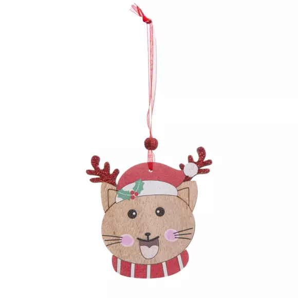 Kat set van 4 hangdecoratie Veelkleurig 3