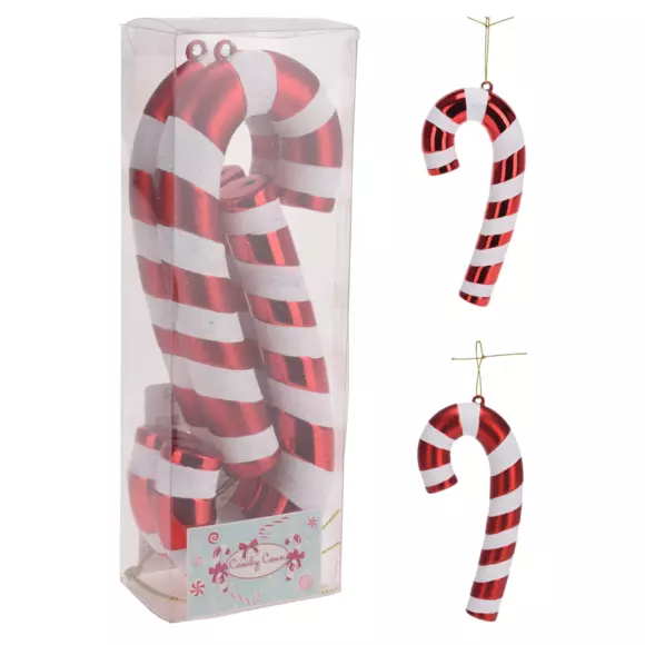 Lot de 4 sucres d'orge à suspendre Candy Rouge 2