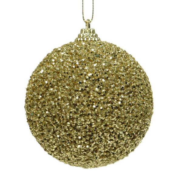 Lote de 6 bolas de Navidad en vidrio (D80 mm) Perline Oro  2