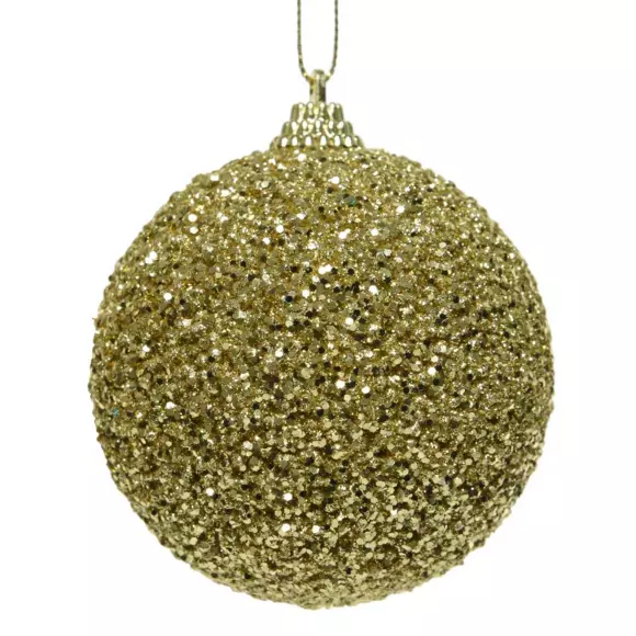 Lote de 6 bolas de Navidad en vidrio (D80 mm) Perline Oro  2