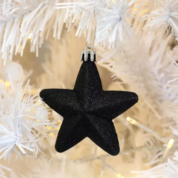 Lote de 6 estrellas de Navidad Alpine Negro 2