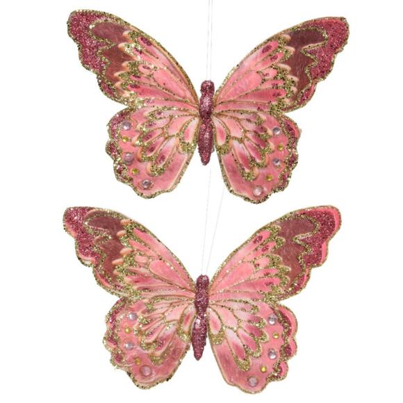 Set van 2 vlinders Kerwan roze 2