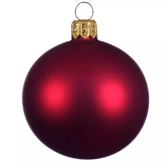 Set van 4 glazen kerstballen (D100 mm) Arctique mat Bordeauxrood  2
