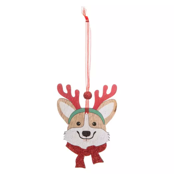 Hond set van 4 hangdecoratie Rood 3