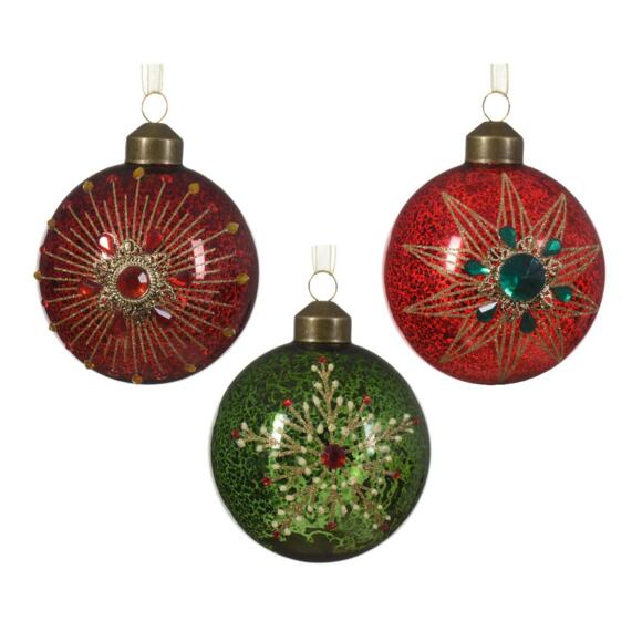 Confezione di 12 palline di Natale (D80 mm) in vetro Gemme Multicolore 2