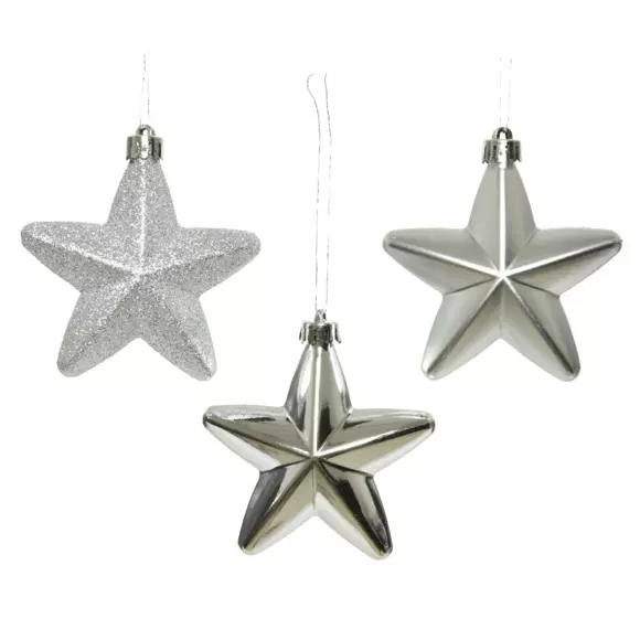 Lote de 6 estrellas de Navidad Alpine Plata 2
