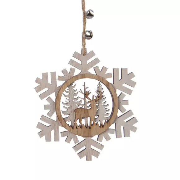 Flocon de Noël à suspendre Renne Blanc 2