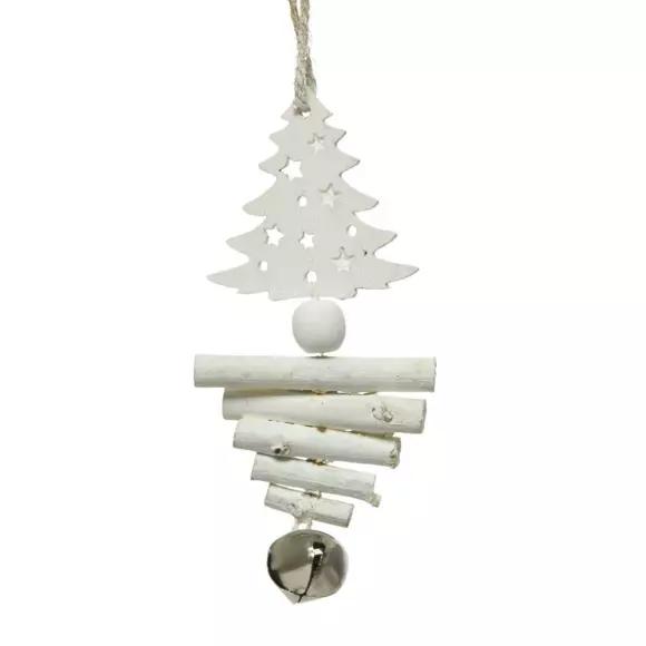 Adorno navideño para colgar Madera Blanco 2