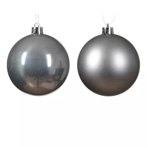 Lot de 16 boules de Noël (D40 mm) Alpine Gris marbre 2