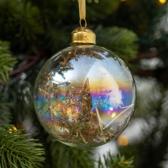 Lot de 12 boules de Noël (D80 mm) en verre Gypsophile Transparent 2