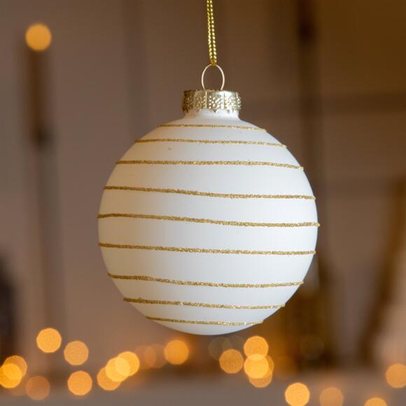 Confezione di 3 palline di Natale (D80 mm) in vetro Zoy Bianco panna 3