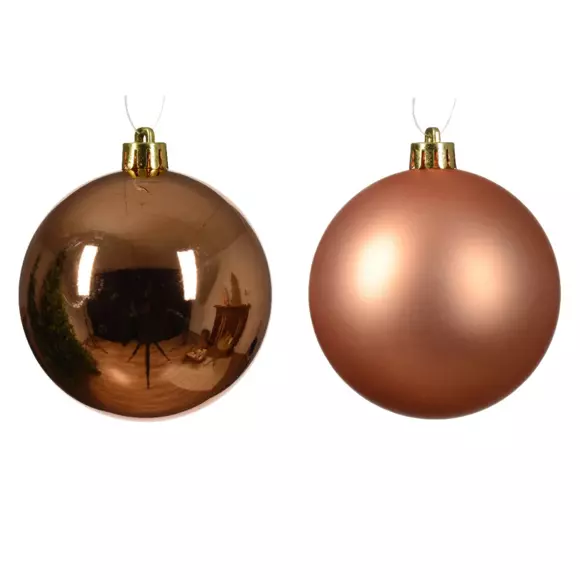 Lote de 6 bolas de Navidad (D80 mm) Alpine Rojo cobrizo 2