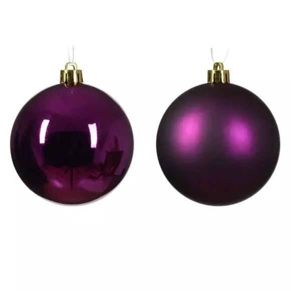 Lote de 6 bolas de Navidad (D80 mm) Alpine Violeta 2