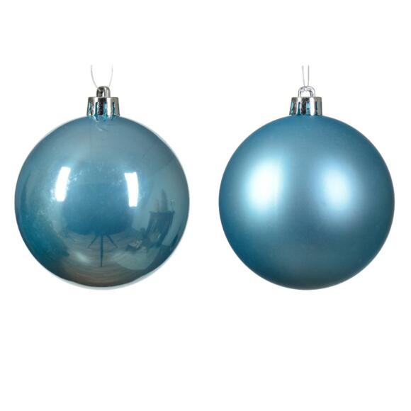 Lot de 6 boules de Noël (D80 mm) Alpine Bleu pétillant  2