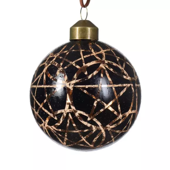 Lote de 3 bolas de Navidad (D80 mm) en vidrio Vril Negro 2