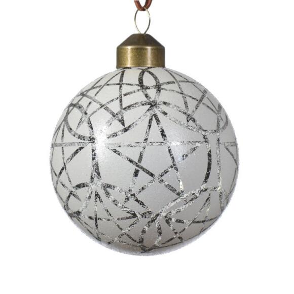 Confezione di 3 palline di Natale (D80 mm) in vetro Vril Bianco 3
