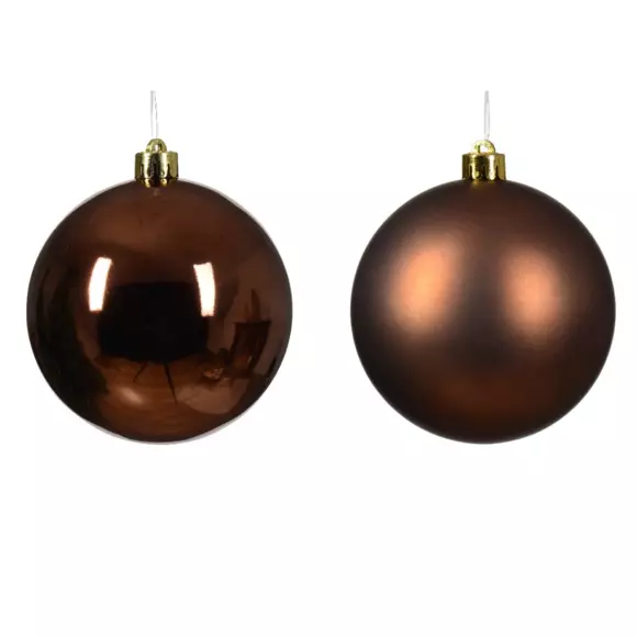 Lote de 4 bolas de Navidad (D100 mm) Alpine Café castaño 2